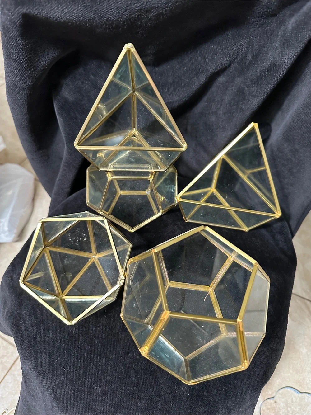 Geometric Glass Terrarium Set of 5